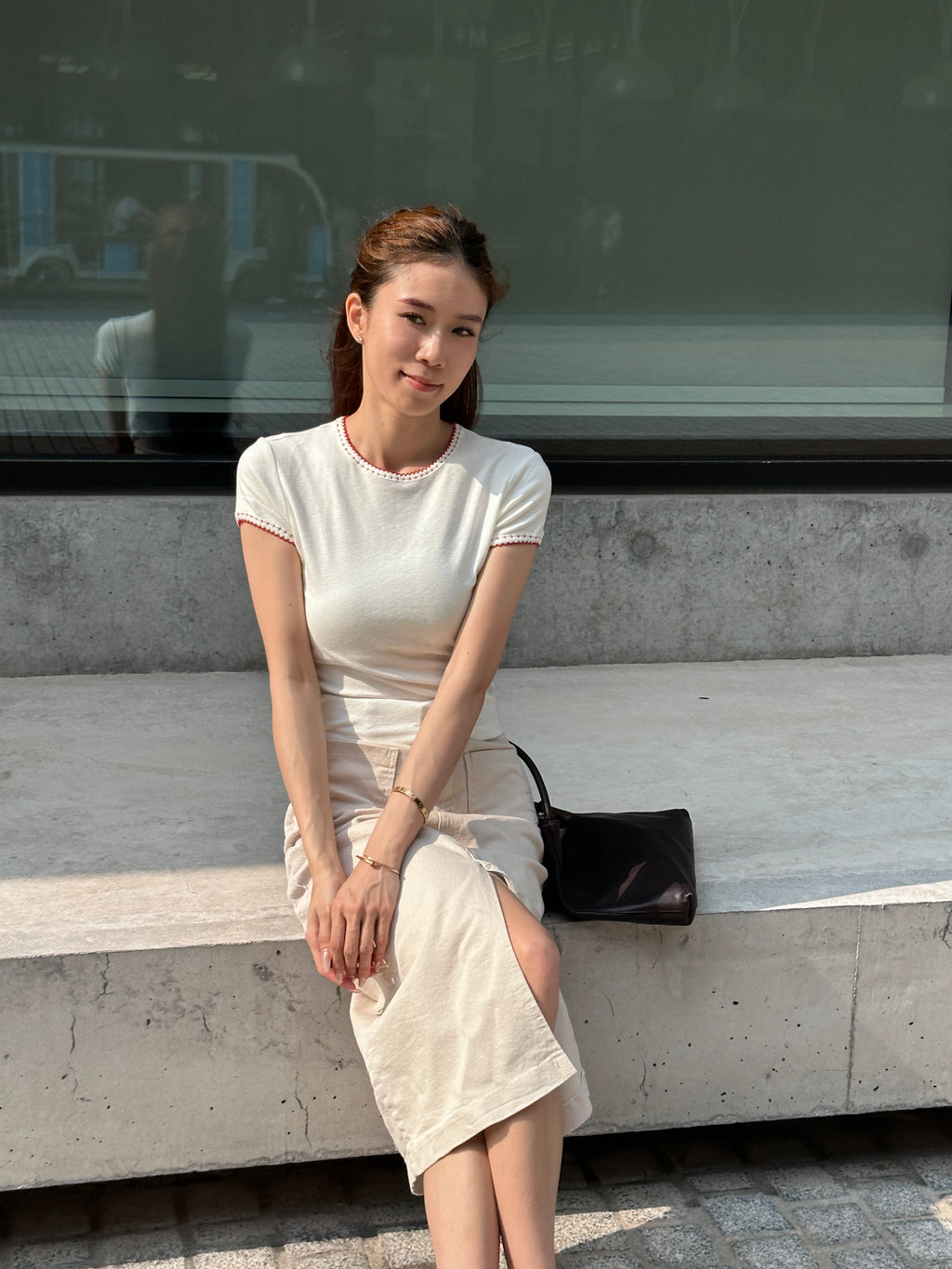 Dotted Cotton T Top