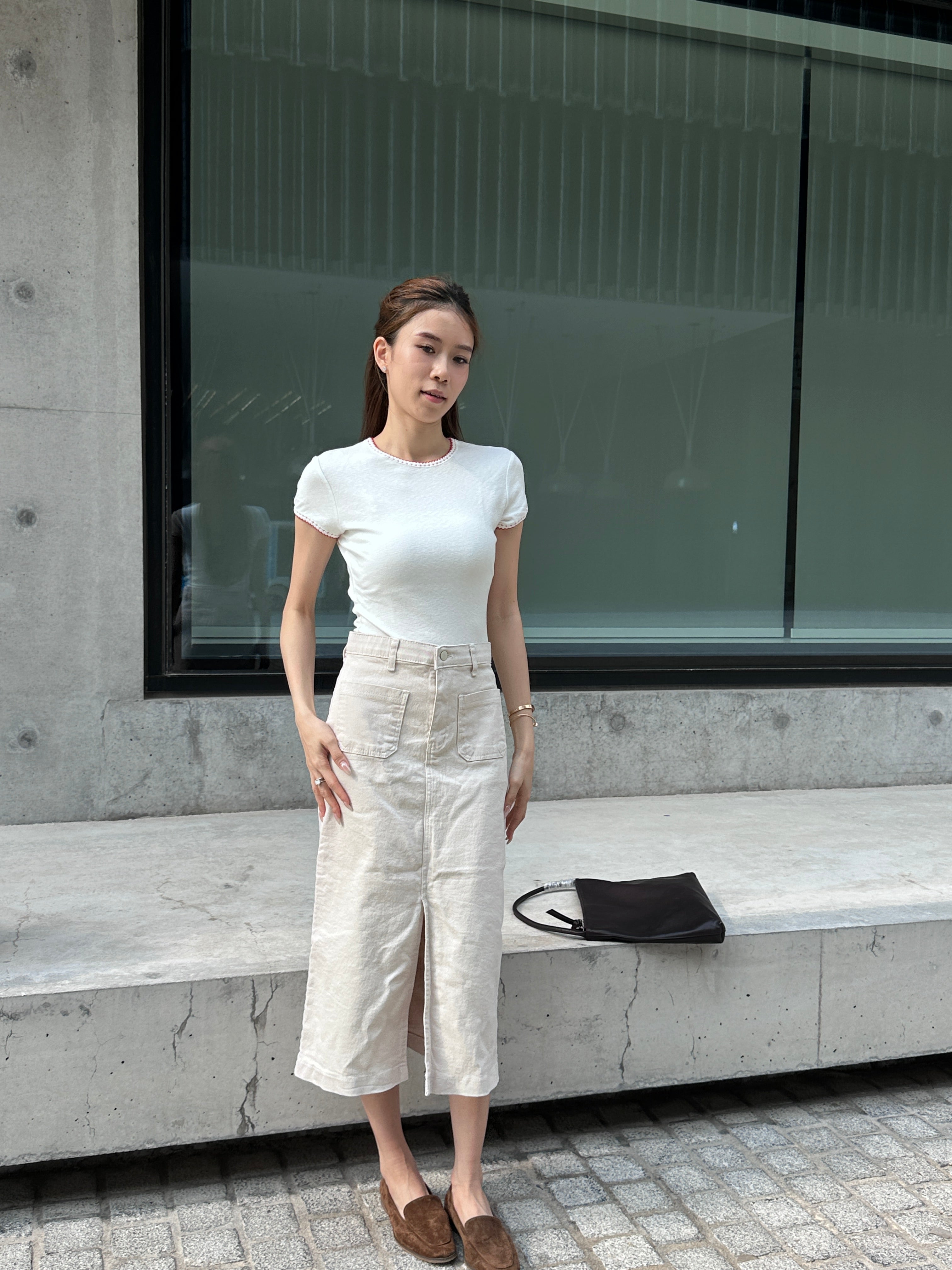 Basic Denim Maxi Skirt