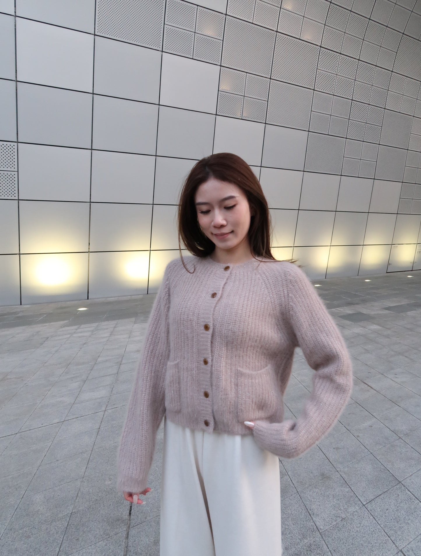 Dusty Pink Bling Alphaca Cardigan