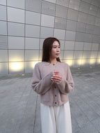 Dusty Pink Bling Alphaca Cardigan