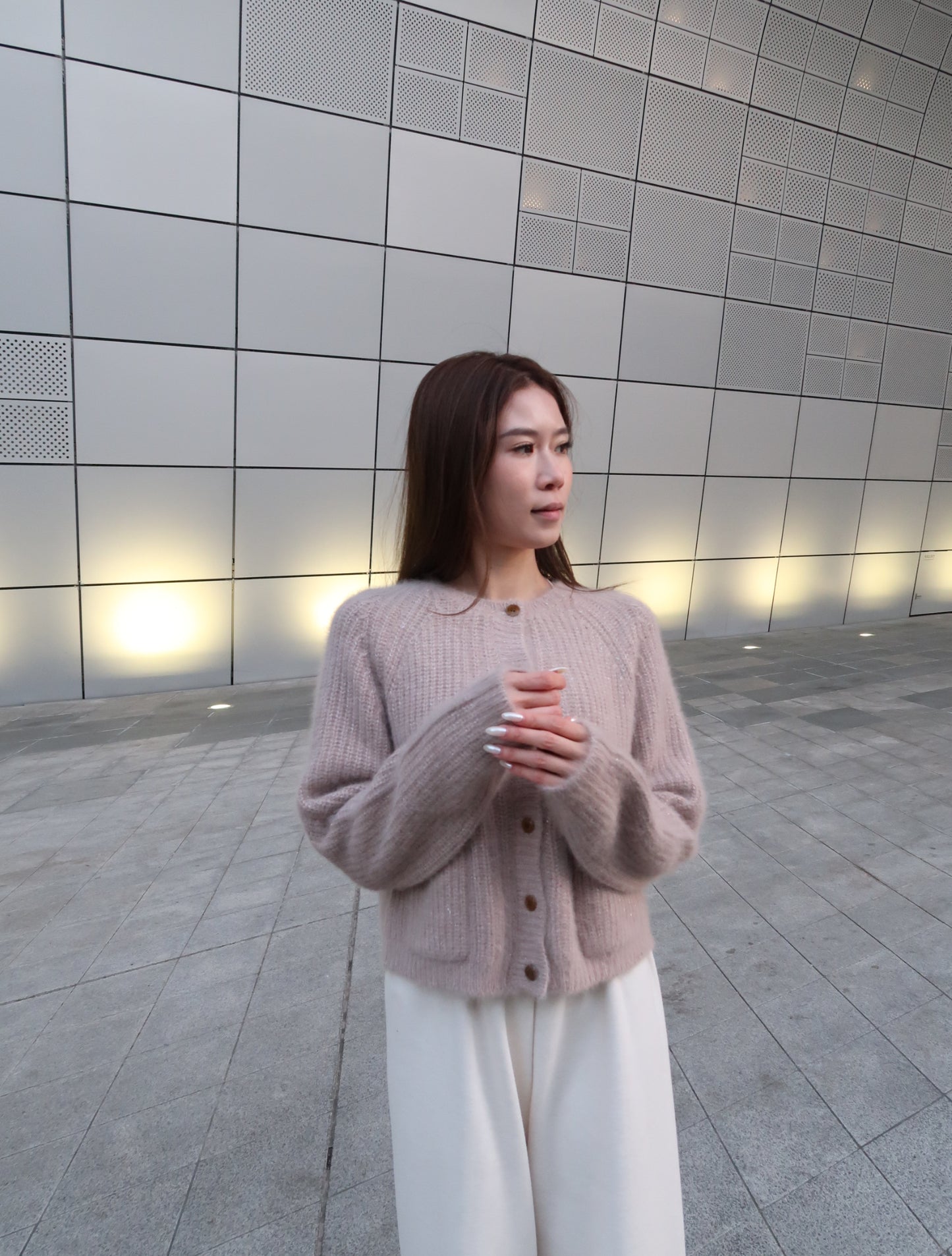 Dusty Pink Bling Alphaca Cardigan