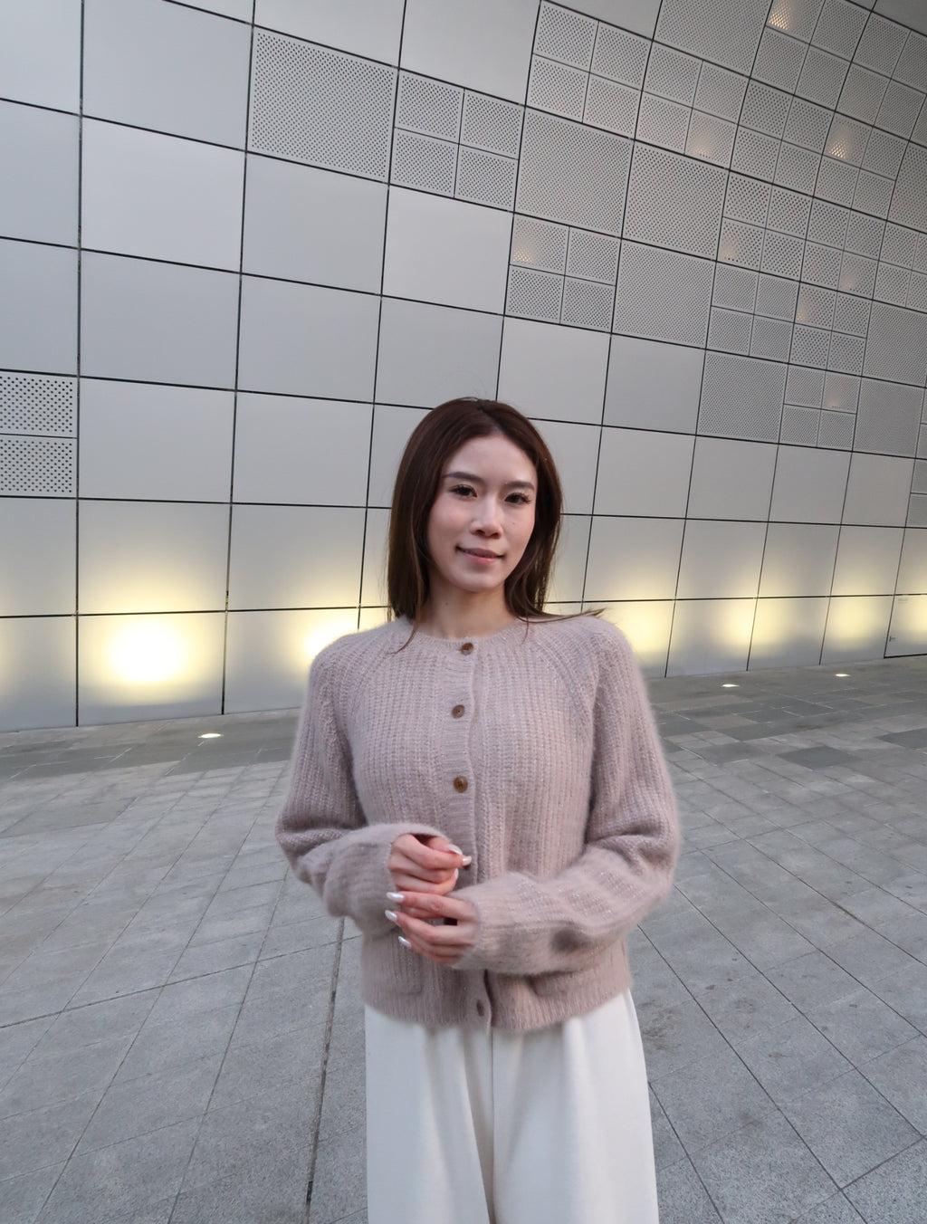 Dusty Pink Bling Alphaca Cardigan