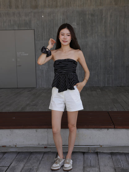 High Waisted White Shorts