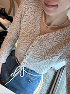Fluffy Gold Button Cardigan