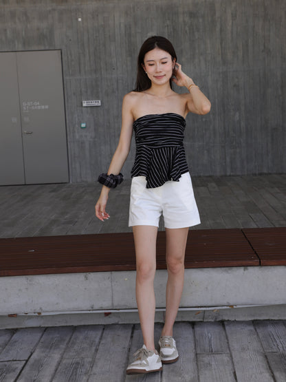 High Waisted White Shorts
