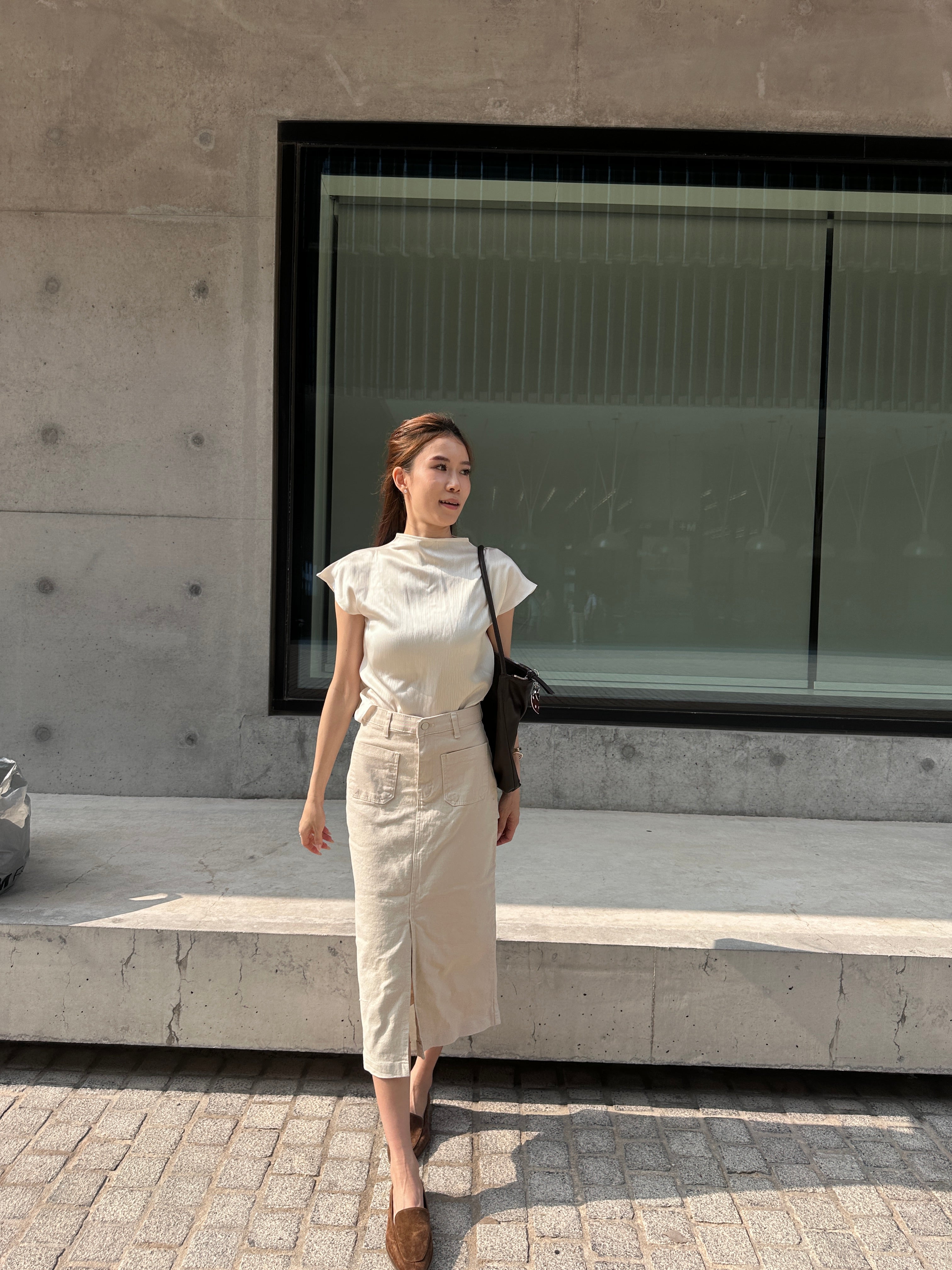 Basic Denim Maxi Skirt