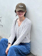 Fluffy Gold Button Cardigan