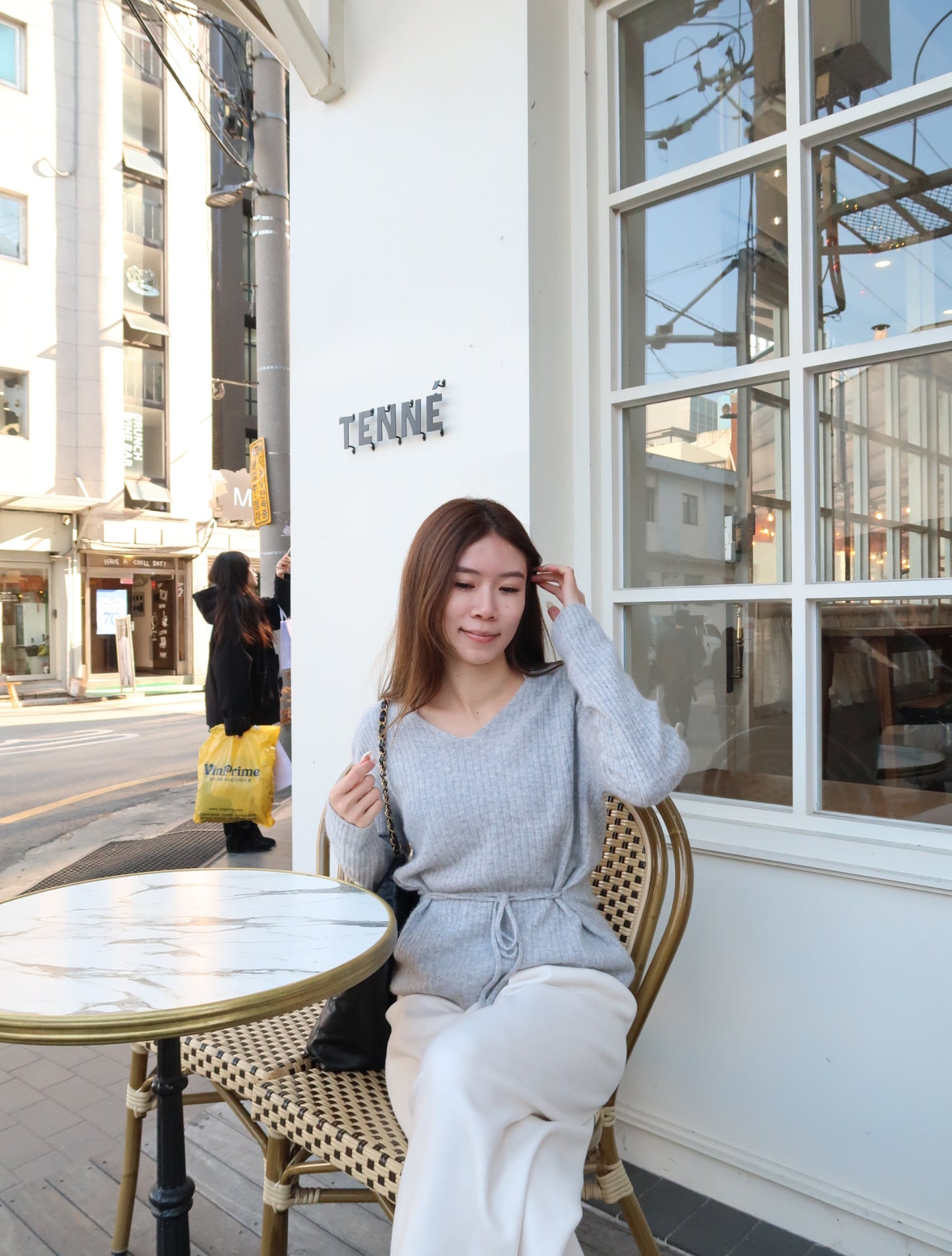 Wool V Neck with belt