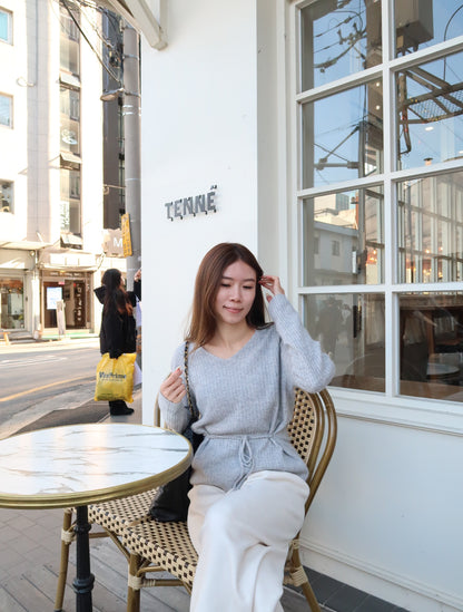 Wool V Neck with belt