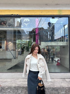 Cropped Off Shoulder with Cardigan Set