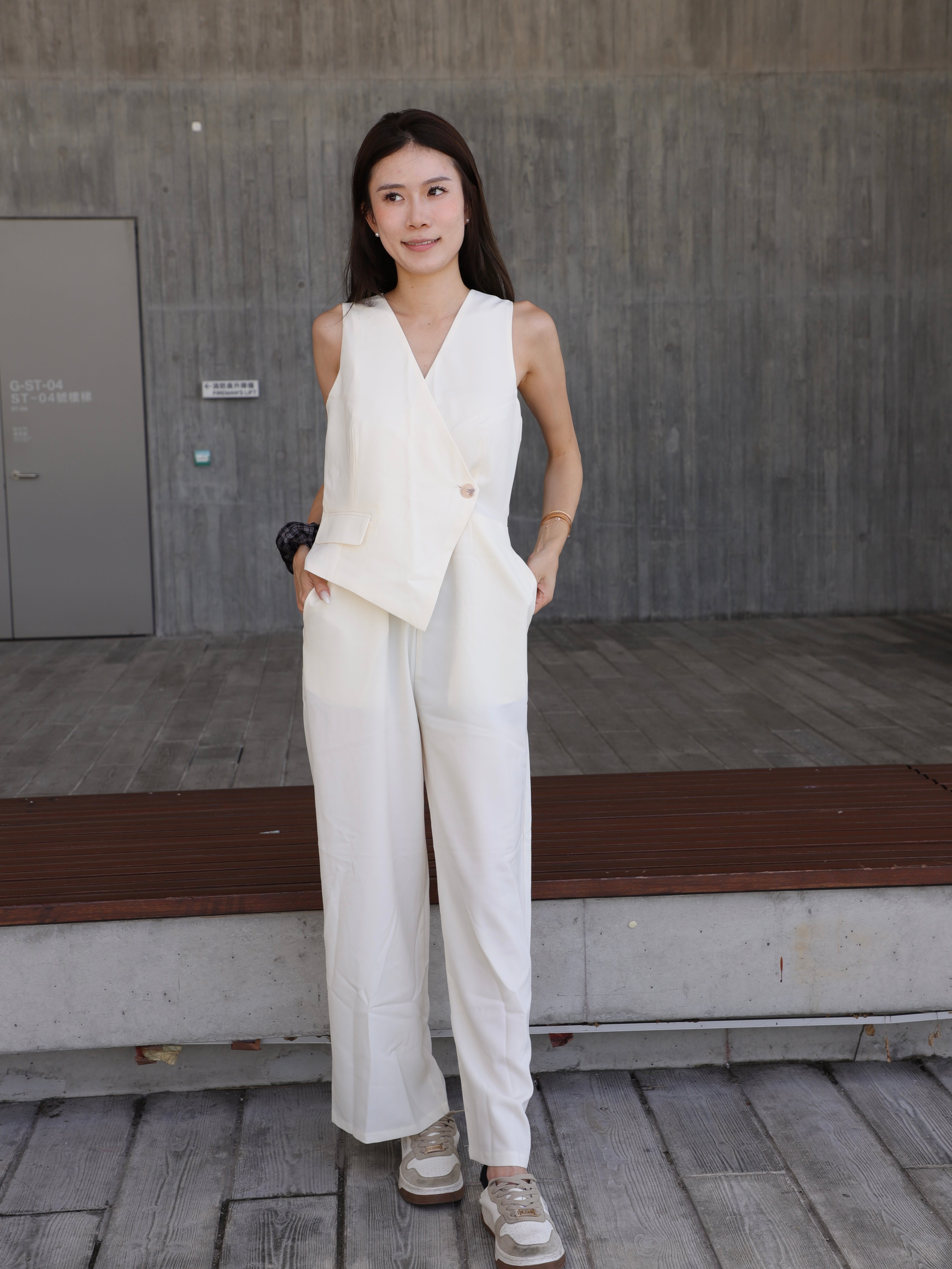 Office Like Chiffon Jumpsuit