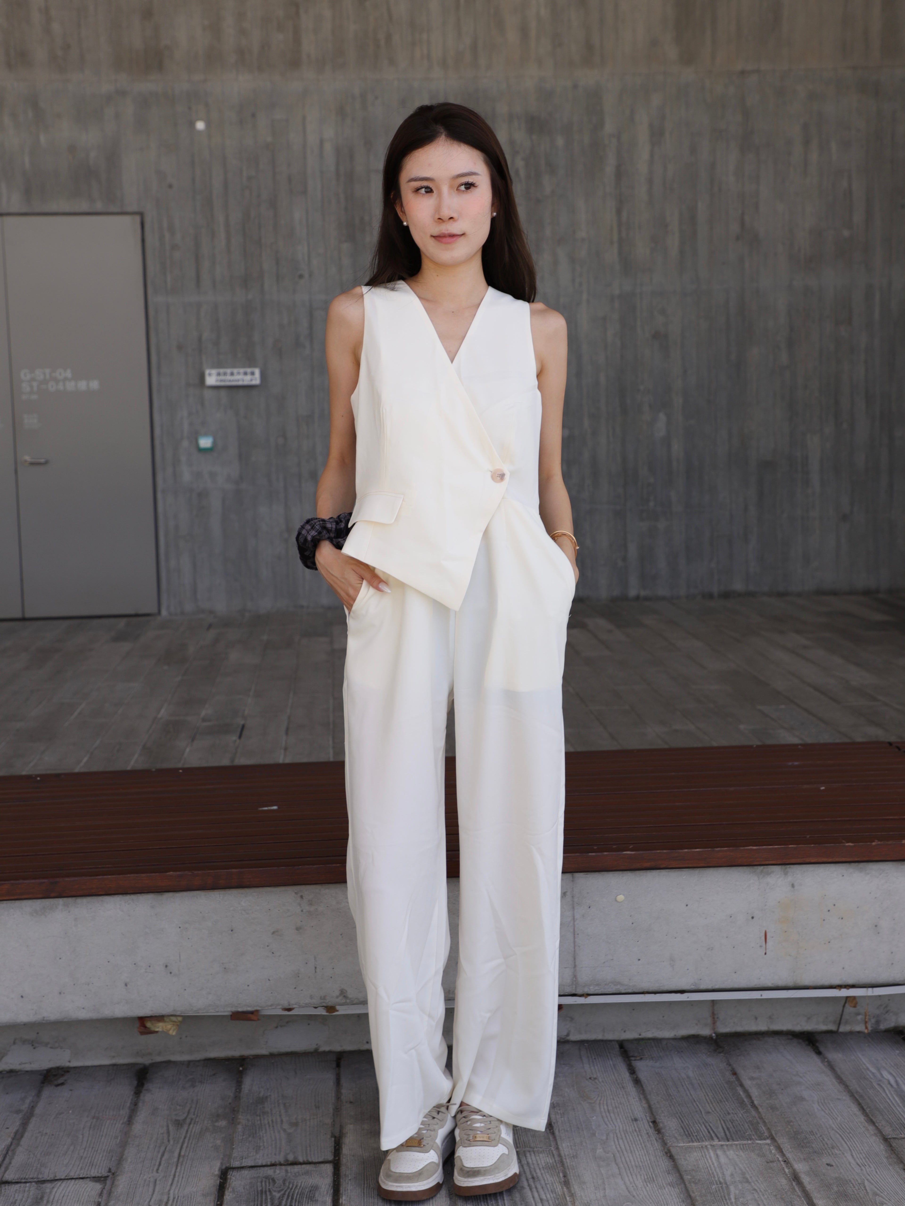 Office Like Chiffon Jumpsuit