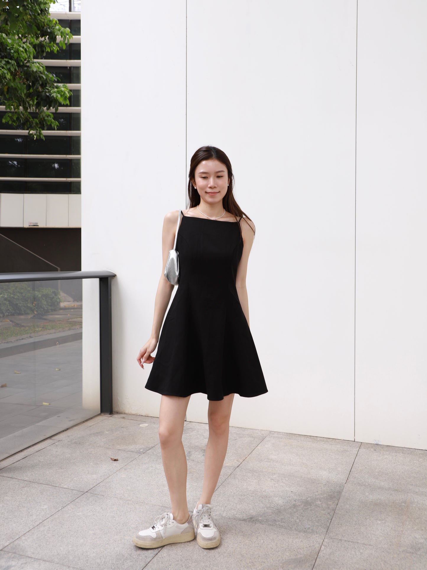 Crewneck Alined Mini Dress