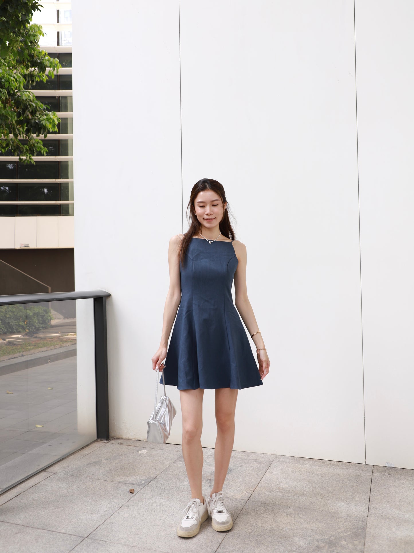 Crewneck Alined Mini Dress