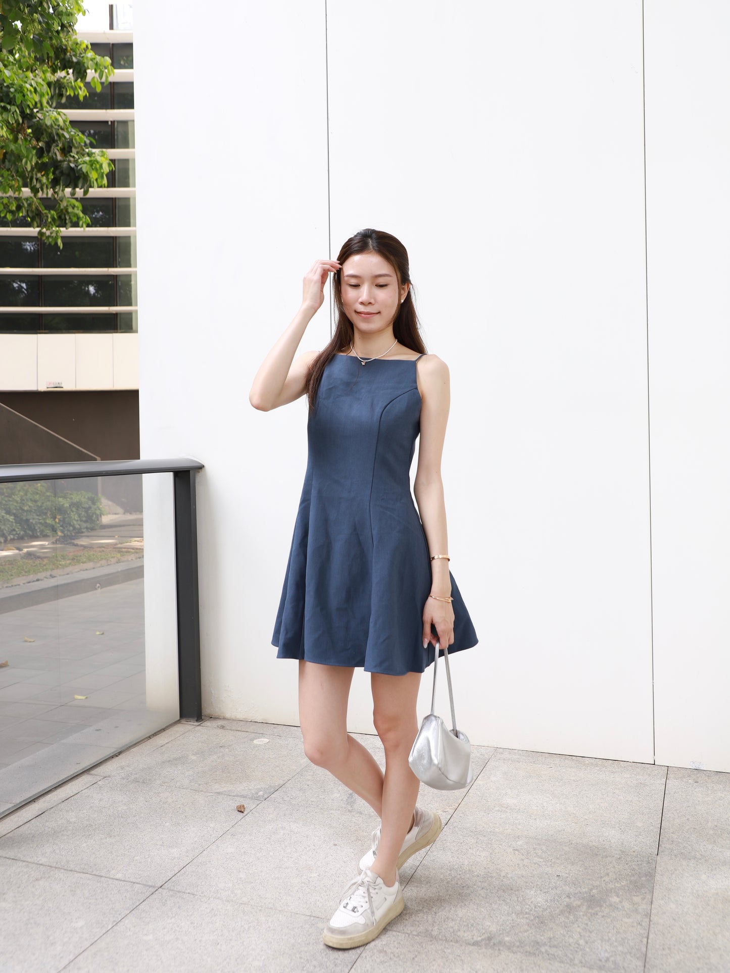 Crewneck Alined Mini Dress