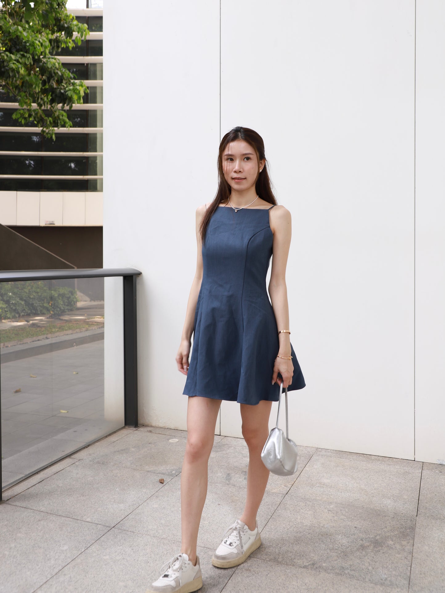 Crewneck Alined Mini Dress