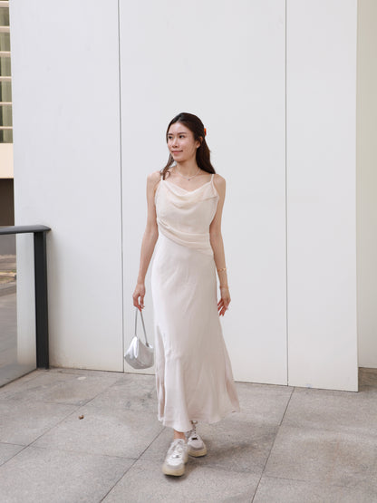 Chiffon Mix Silk Maxi Dress