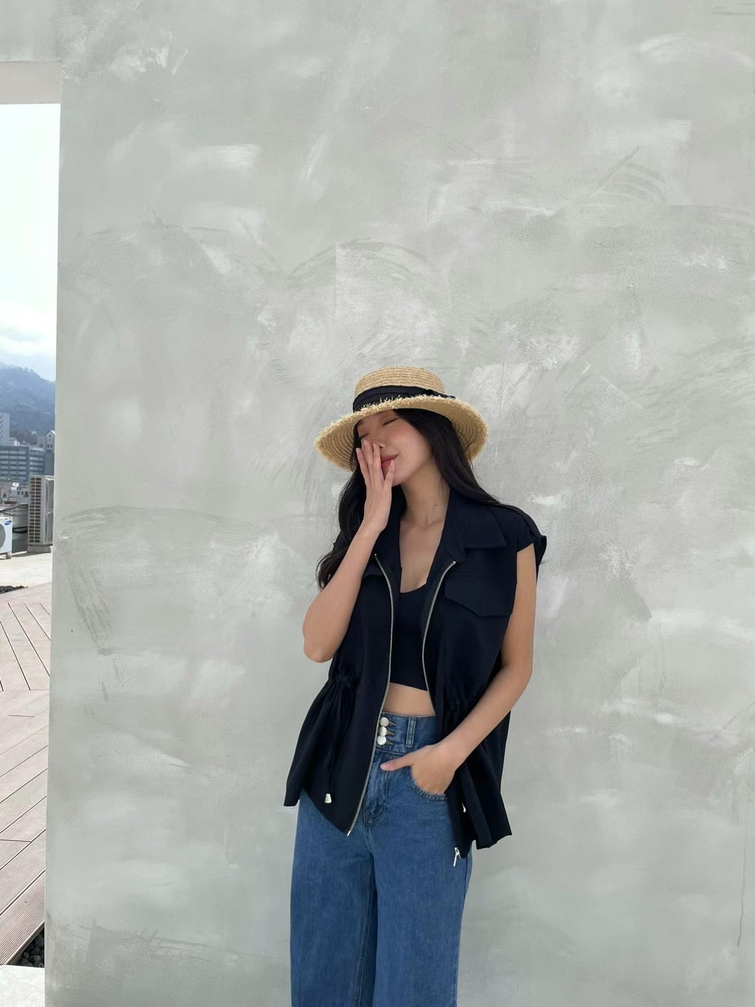 Tied Chiffon Vest