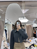 One Button Cropped Wool Jacket