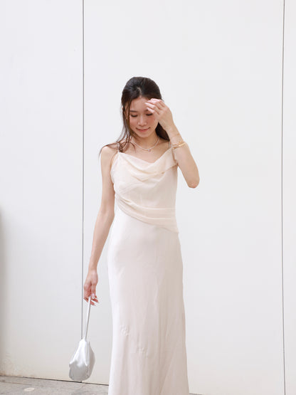 Chiffon Mix Silk Maxi Dress