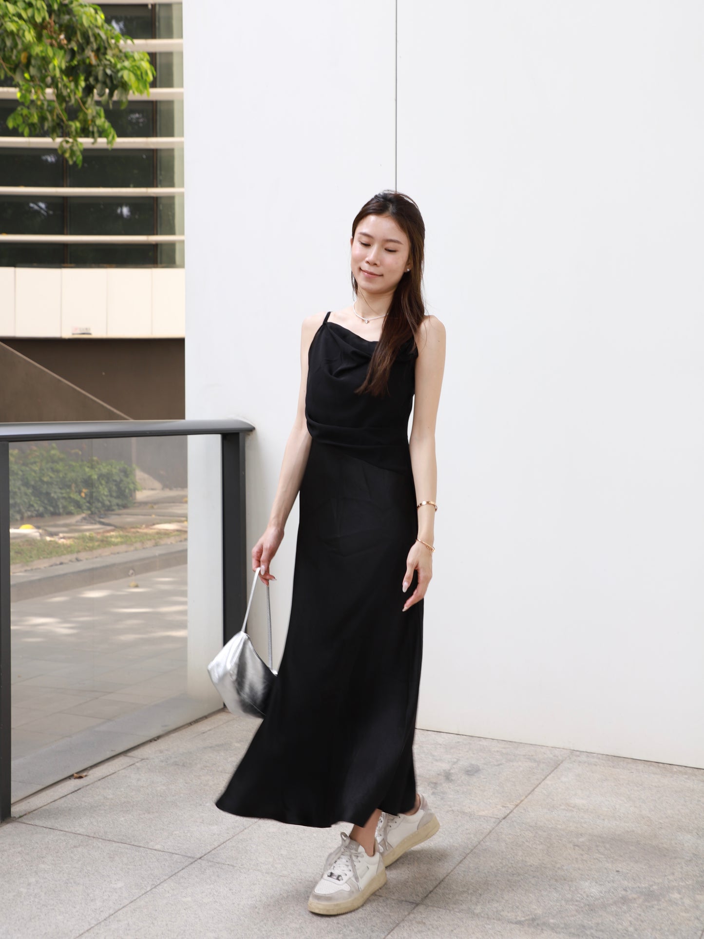 Chiffon Mix Silk Maxi Dress