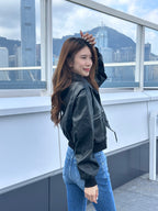 Zip Pocket Leather Jacket