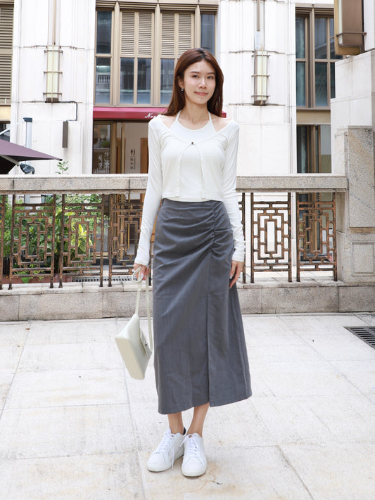 Tied up Chiffon Maxi Skirt