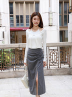 Tied up Chiffon Maxi Skirt