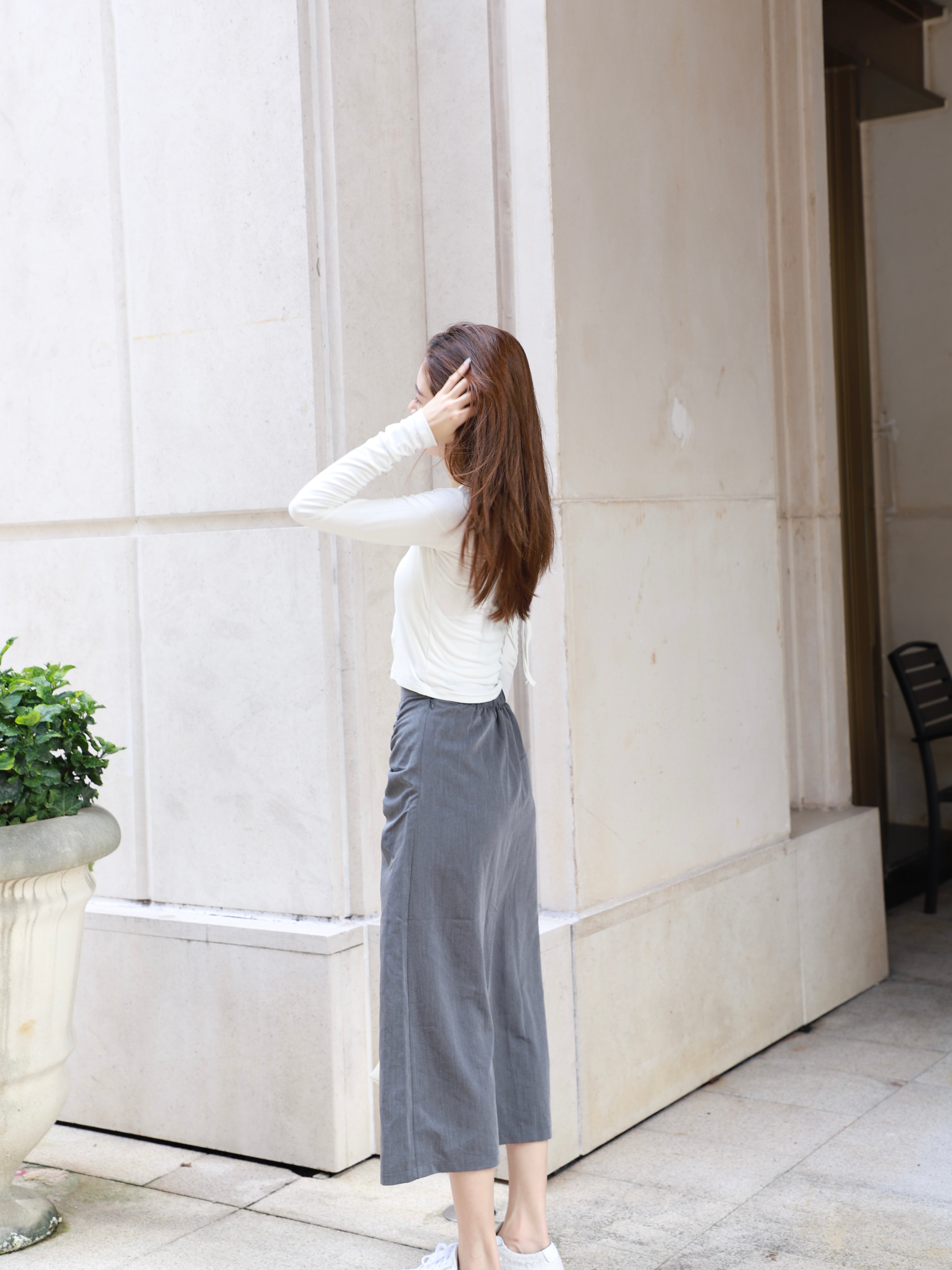 Tied up Chiffon Maxi Skirt