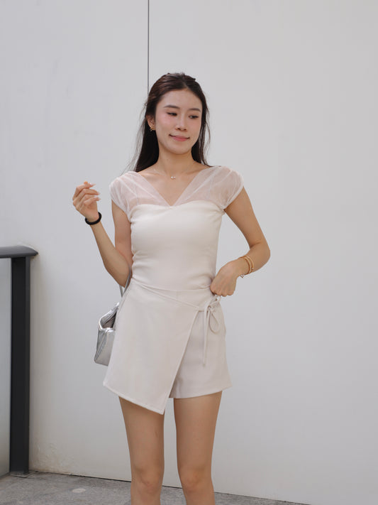 See Through V Cotton T Top