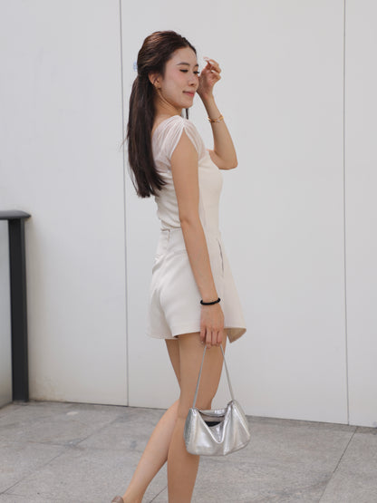 See Through V Cotton T Top