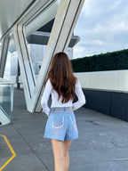 Pink Bleached High Waisted Shorts