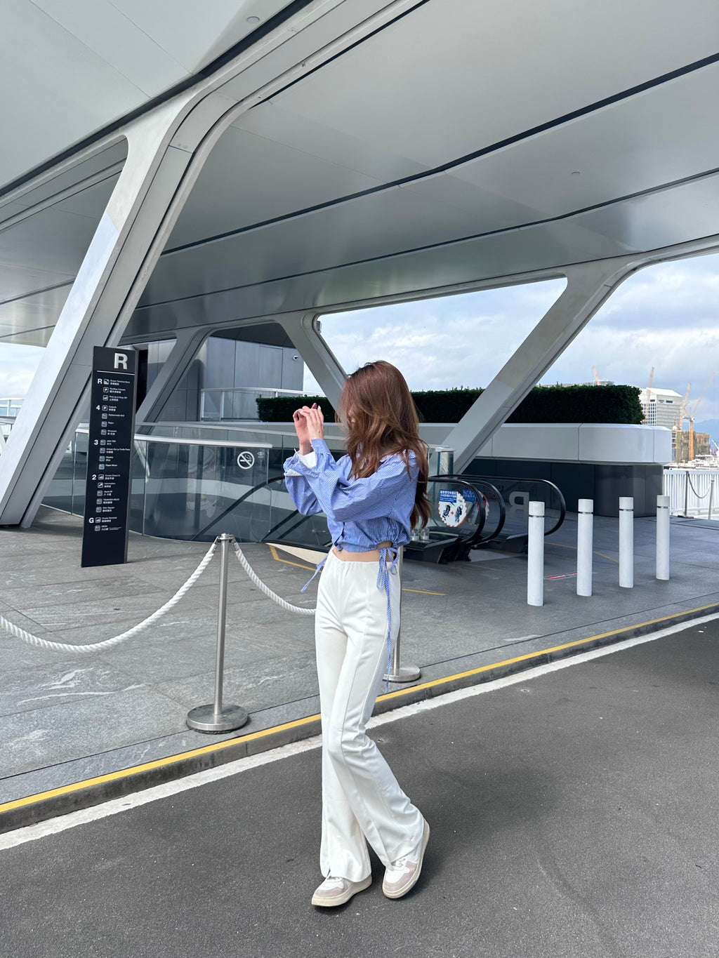 Cotton Slit Flare Pants