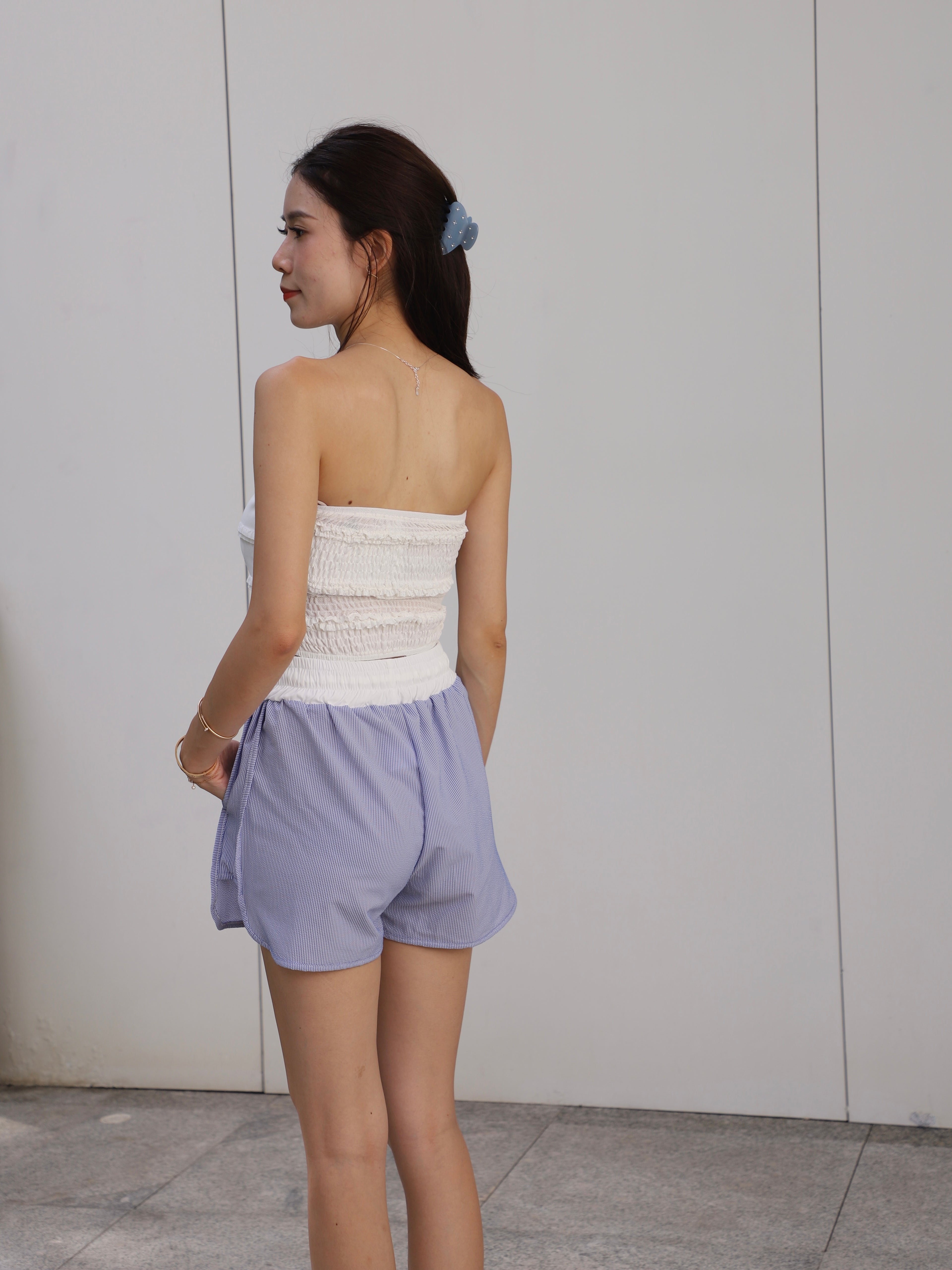 Shirt White Mix & Shorts Set