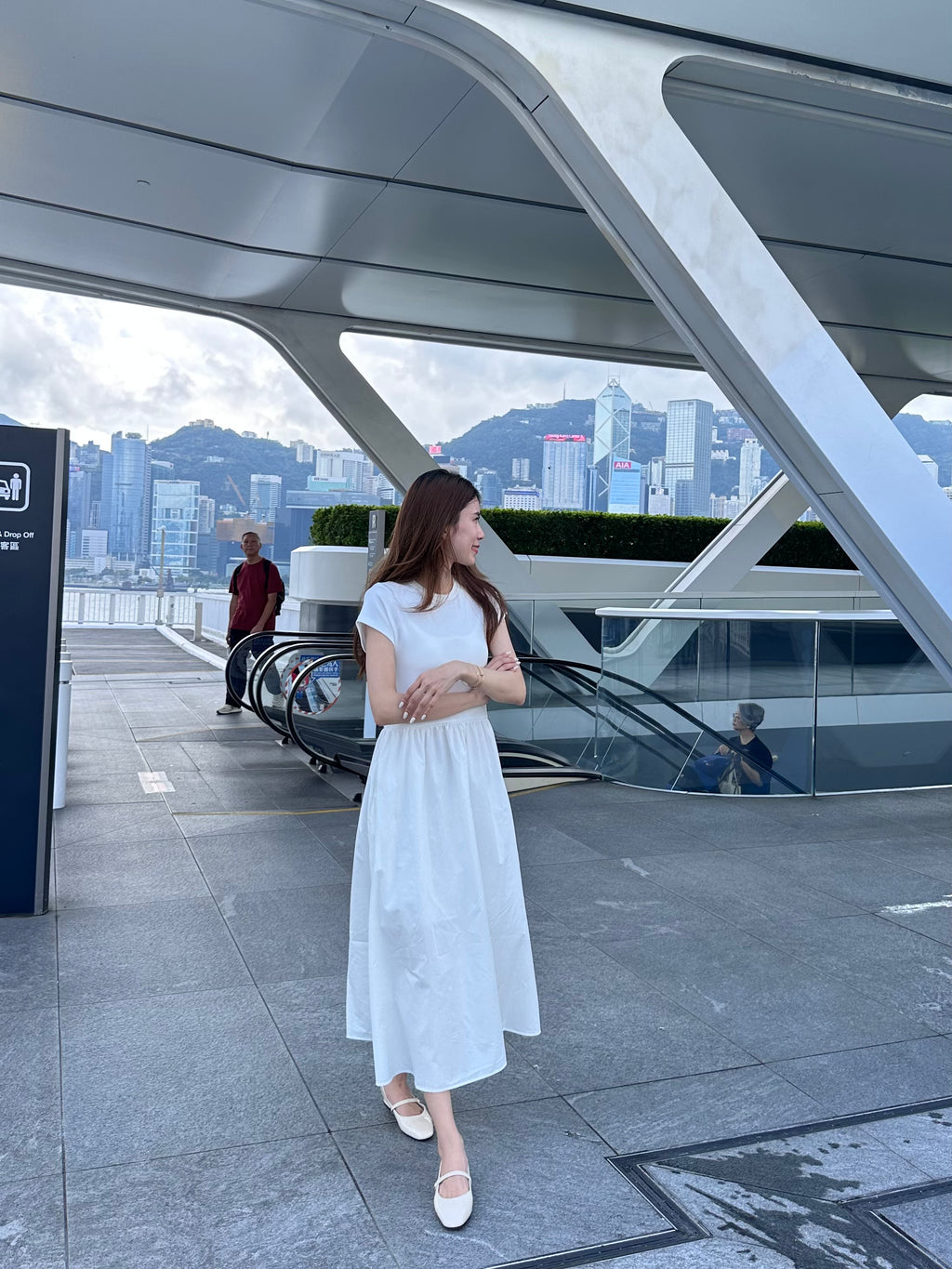 Cotton T Shirt with Pocket Maxi Dress