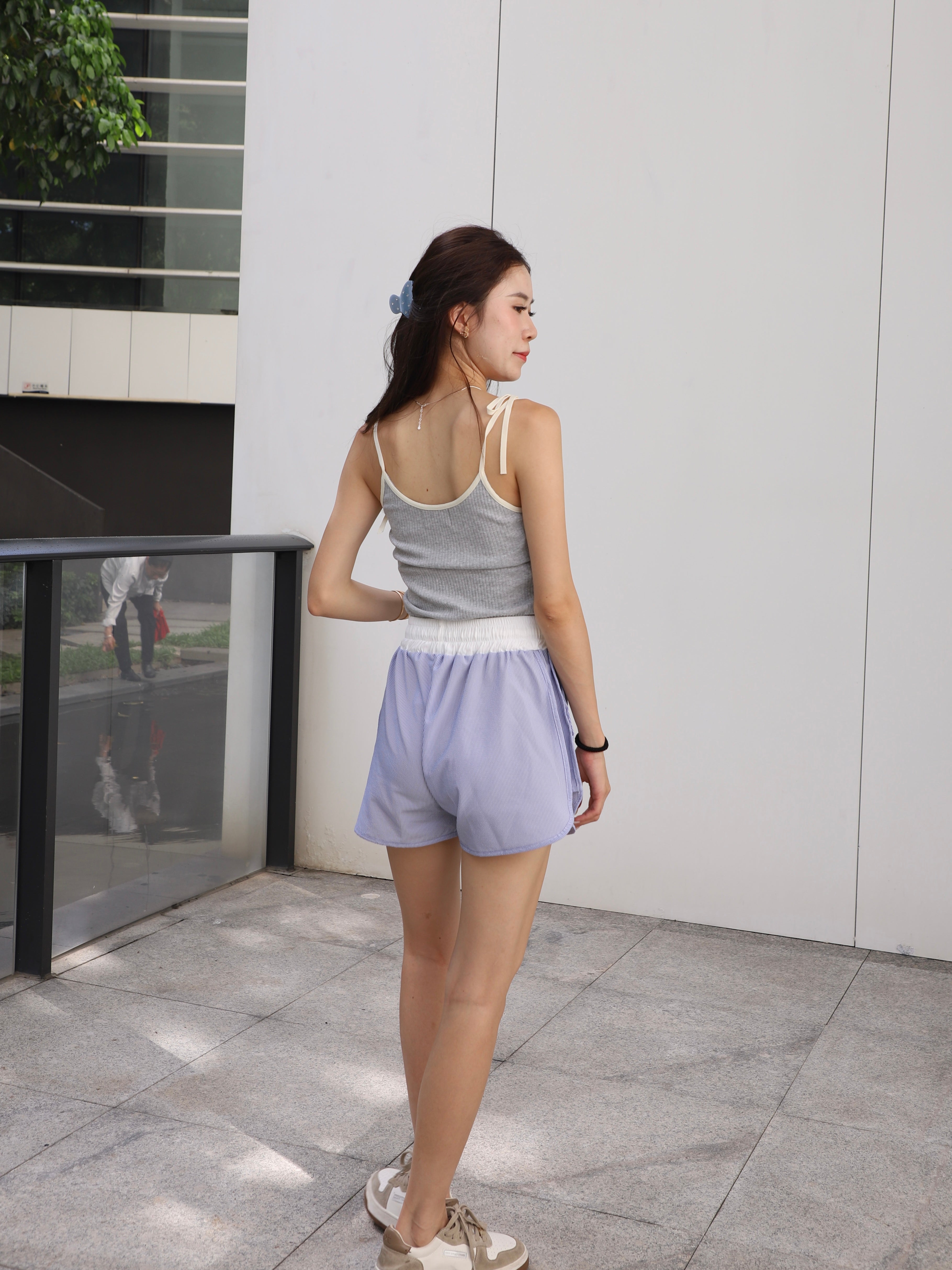 Tie Shoulder Cotton Tank Top
