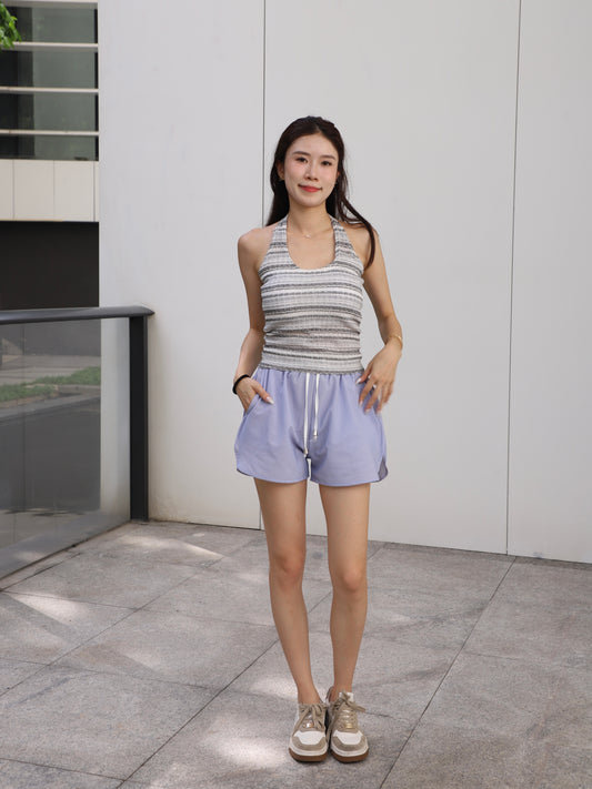 Cross Neck Striped Tank Top