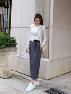Double Belt Chiffon Maxi Skirt