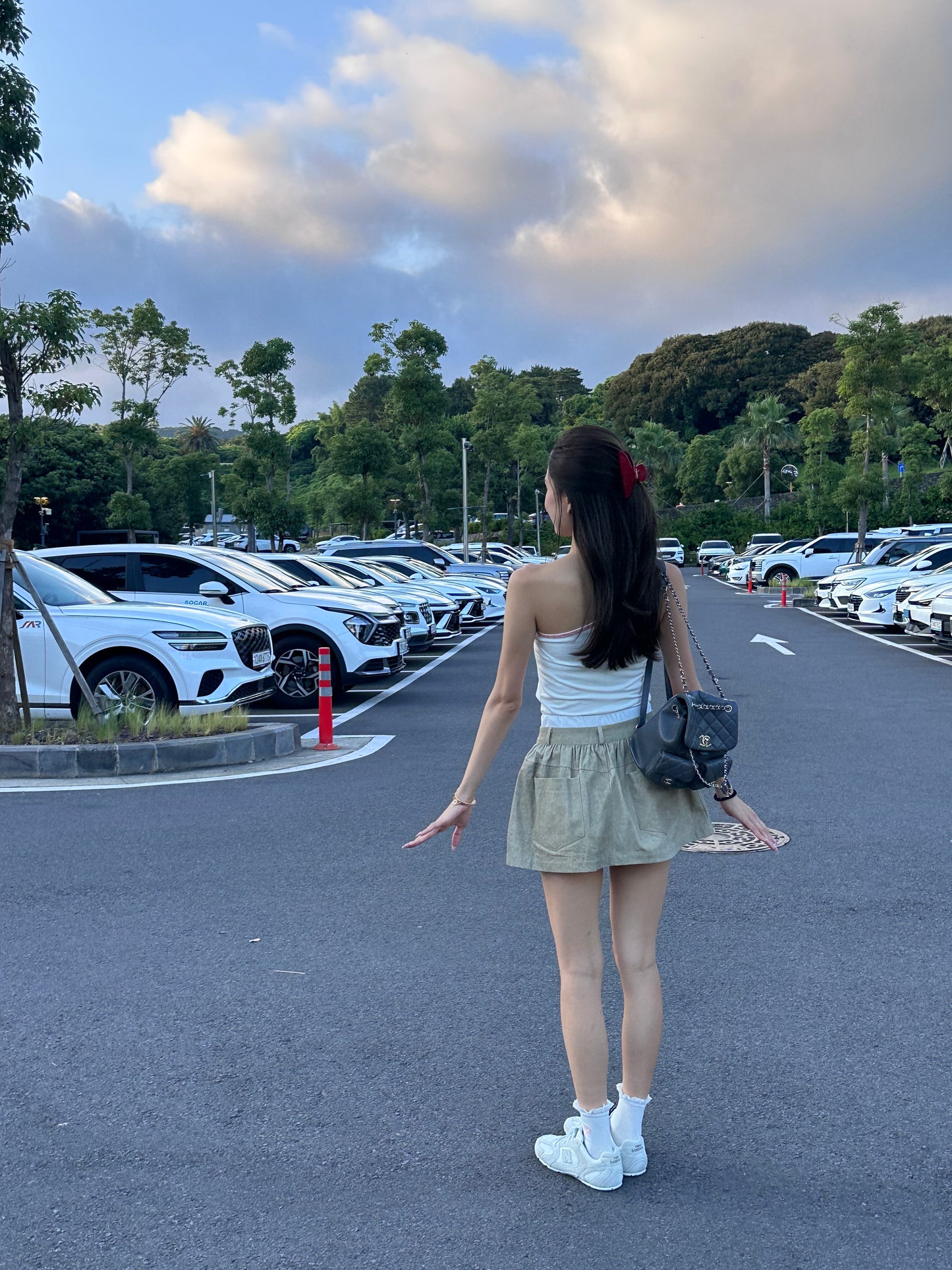 White Layered A Lined Skirt