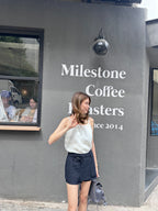 Striped Over Flap Skirt Shorts