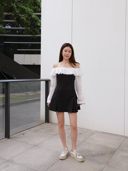 Ruffles Off Shoulder Mini Dress