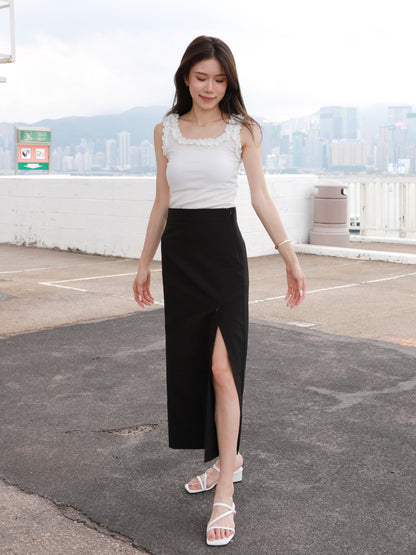 Zip Cut Maxi Skirt