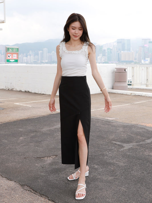 Zip Cut Maxi Skirt