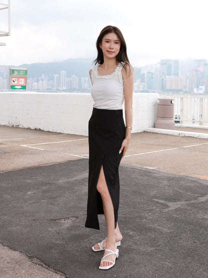 Zip Cut Maxi Skirt