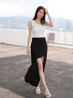 Zip Cut Maxi Skirt