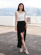 Zip Cut Maxi Skirt