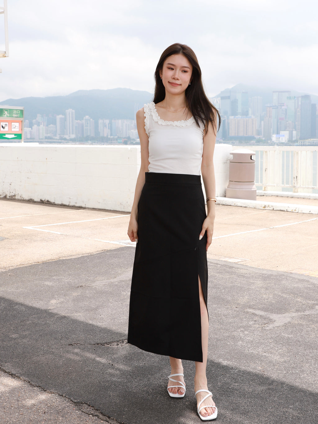 Zip Cut Maxi Skirt