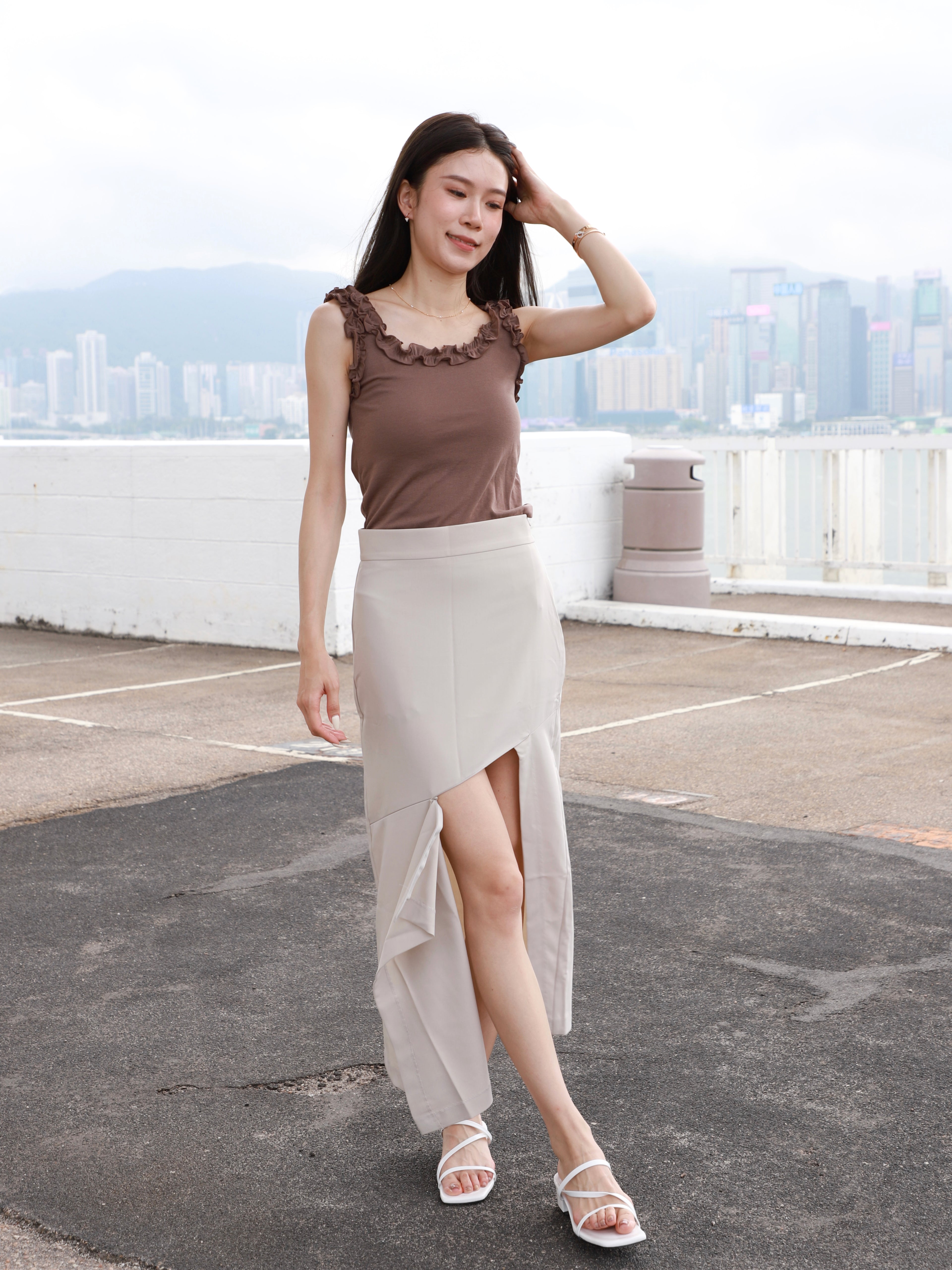 Zip Cut Maxi Skirt