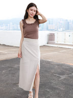 Zip Cut Maxi Skirt