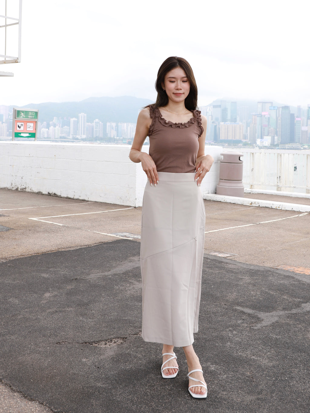 Zip Cut Maxi Skirt